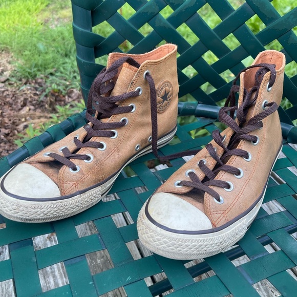 Converse Chuck Taylor All Star 'Auburn' Leather High Top Sneakers - Men's 9 - Picture 4 of 15